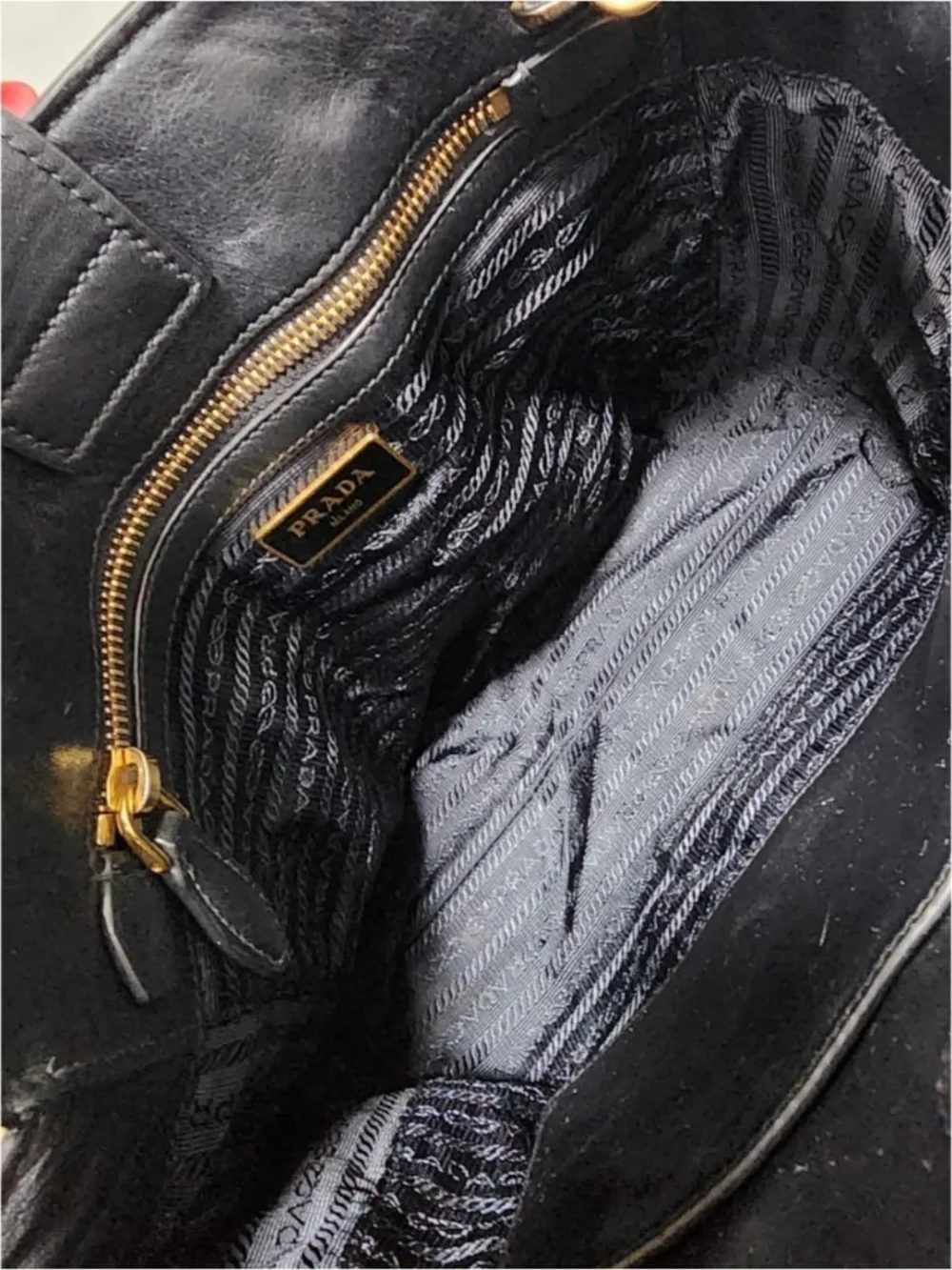 Authentic PRADA Baltico Saffiano And Soft Calfskin Leather Small Satchel Bag Bla - Picture 6 of 12
